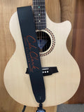 Deluxe Strap - Soft Leather Available in Cream, Chocolate or Black - Embroidered Lettering