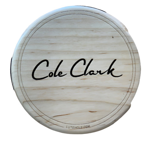 LuteHole Soundhole Cover - Cole Clark Branded Solid design in Maple for Cole Clark AN, TL models