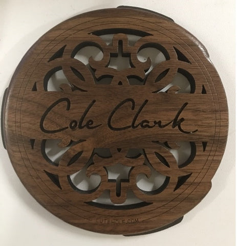 LuteHole Soundhole Cover - Cole Clark branded in Walnut for TL, AN1, AN2 & AN3 Guitar Models.