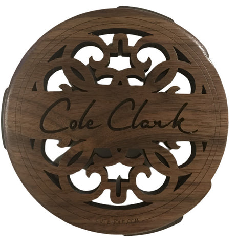 LuteHole Soundhole Cover - Cole Clark branded in Walnut for TL, AN1, AN2 & AN3 Guitar Models.