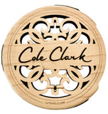 LuteHole Soundhole Cover - Cole Clark branded in Maple for FL Guitar, LL Mini Guitar, Studio Recording & Studio Guitars