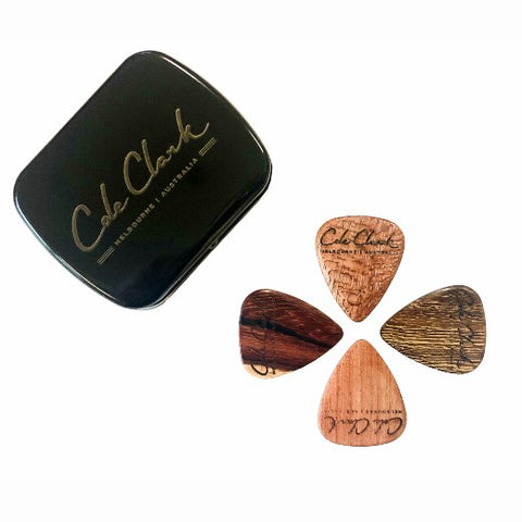 Timber Tones Cole Clark Mixed Tin of 4 Guitar Picks