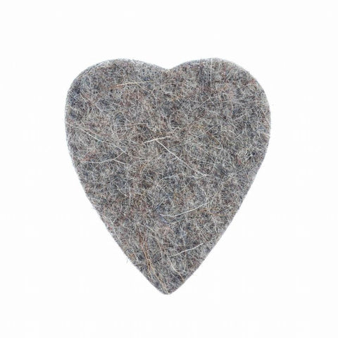 Timber Tones Felt Tones Heart Grey Wool Felt 1 Ukelele / Bass Guitar Pick