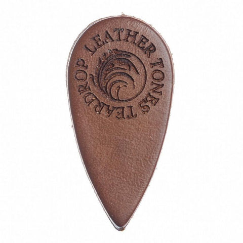 Timber Tones Leather Tones Teardrop Whiskey Leather 1 Ukulele / Bass Guitar Pick