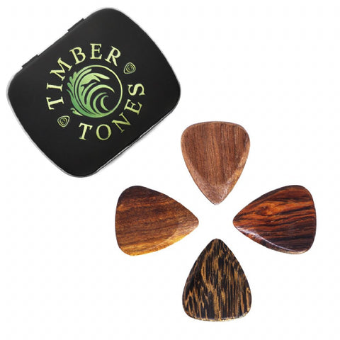 Timber Tones Acoustic Mixed Tin of 4 Guitar Picks