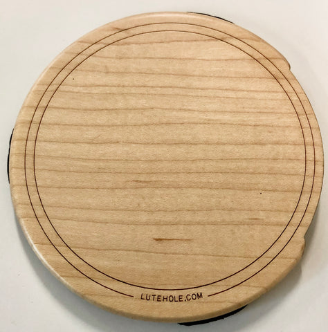 LuteHole Soundhole Cover - Solid design in Maple for Cole Clark FL Guitar & LL Mini Guitar.