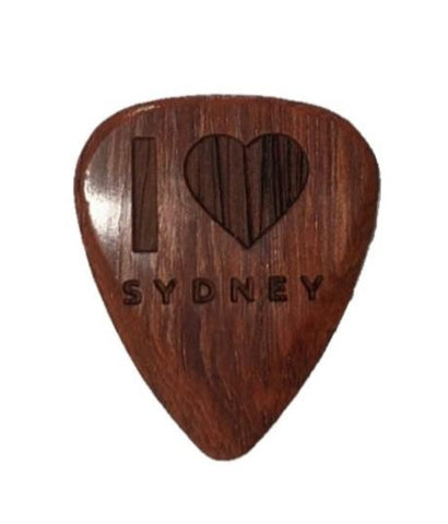 Timber Tones Sydney - I Love - Burma Padauk 1 Guitar Pick