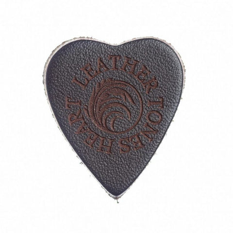 Timber Tones Brown Leather Tones Heart - 1 Ukulele / Bass Guitar Pick