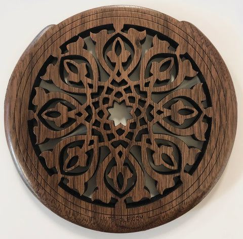 LuteHole Soundhole Cover - Star design in walnut for Martin (4")