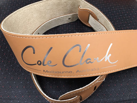 Strap - Leather - Tan with Silver or Gold Lettering
