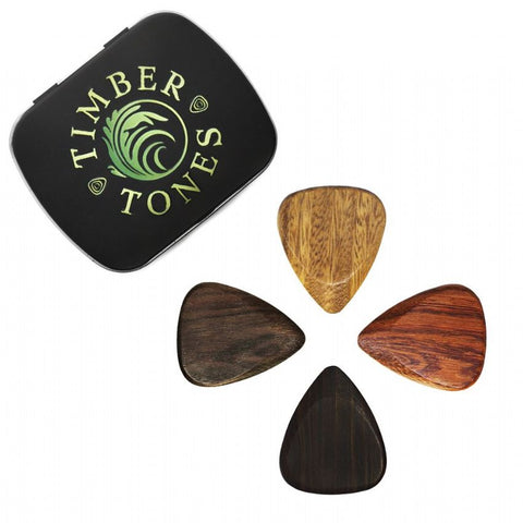Timber Tones Electric Mixed Tin of 4 Guitar Picks